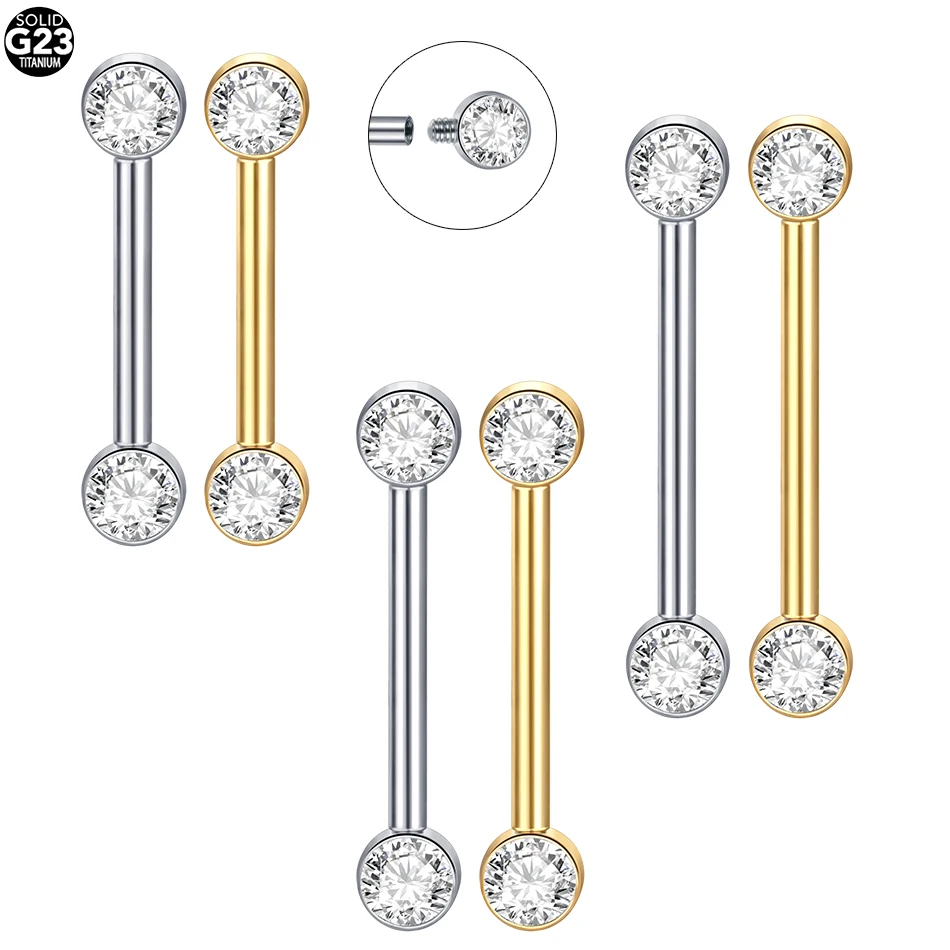 Body Jewelry Implants - Implant Grade Titanium Nipple Barbell para