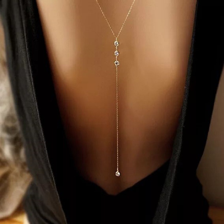 Body Jewelry Beach - Novo strass sexy feminino volta corrente