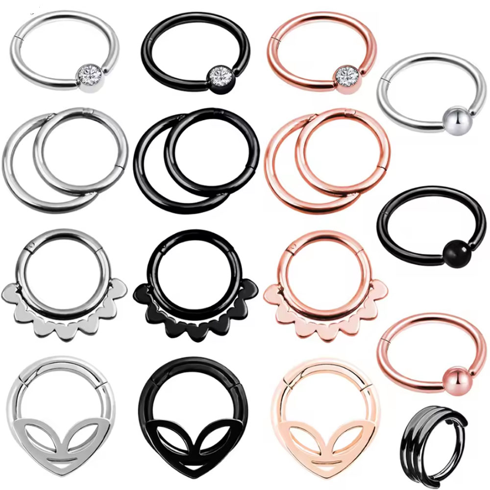 Septum Clicker Ring - 1 peça de piercing de nariz