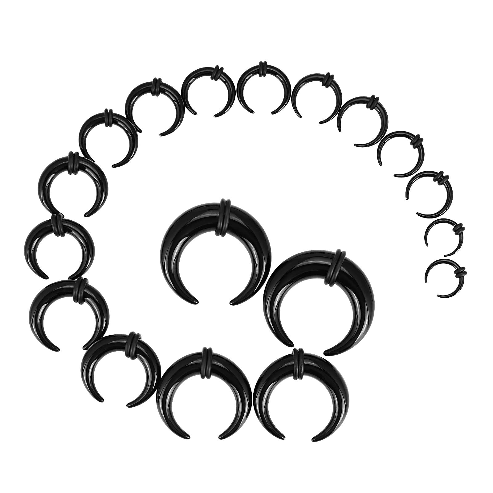 Septum Clicker Ring - 18 pçs acrílico septo pinça tapers