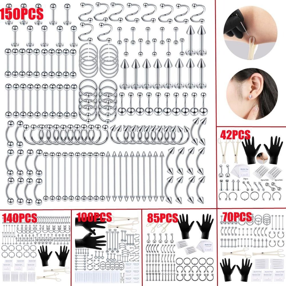 Body Jewelry Tool - Kit de Piercing Corporal com 150/140/85/70/42