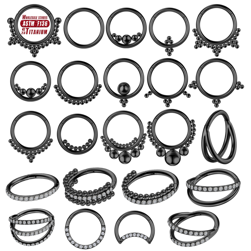 Body Jewelry Implants - F136 piercing de titânio preto, anel