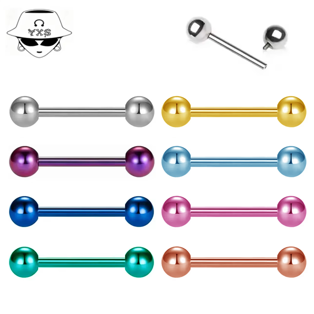 Body Jewelry Implants - 2 peças/lote Barbell Reto de Titânio