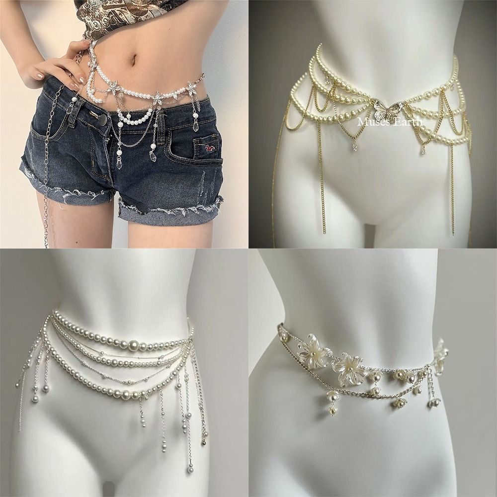 Body Jewelry Bulk - Moda elegante pérola cintura correntes acessório