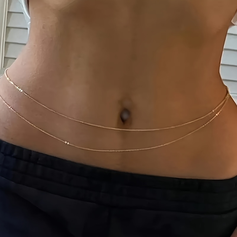 Body Jewelry Bulk - Cinto de cintura de metal dourado