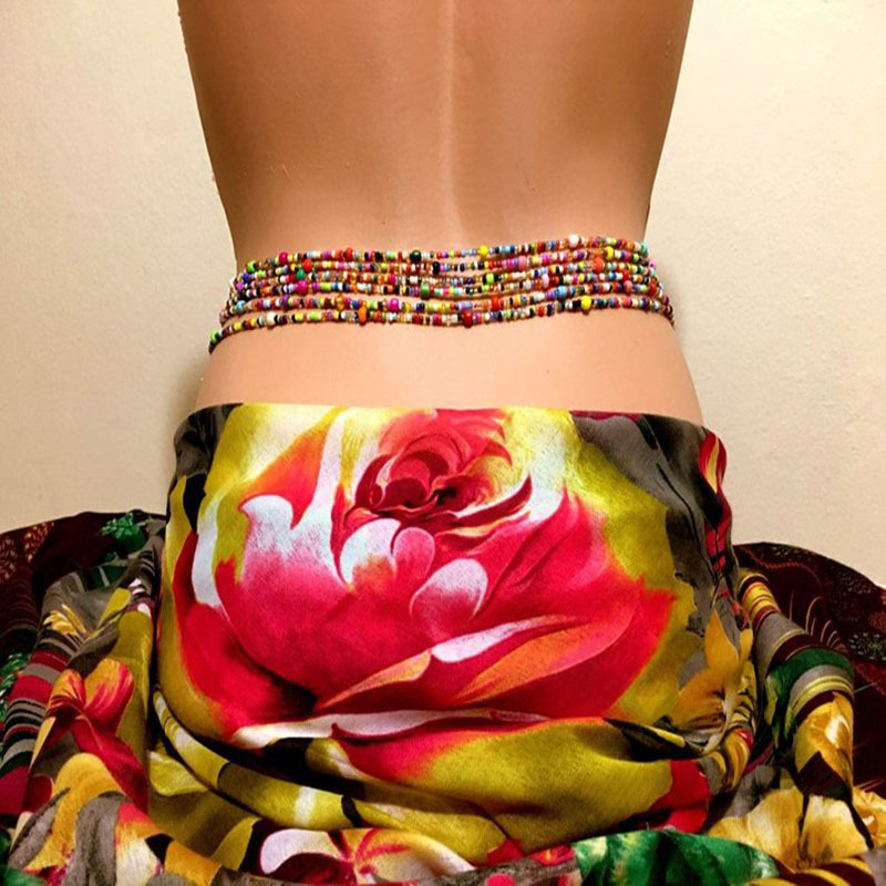 Body Jewelry Beach - Corrente de barriga frisada para mulheres,