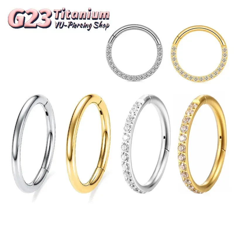 Anel de nariz de titânio g23 1 - Septum Clicker Ring avaliação e preço