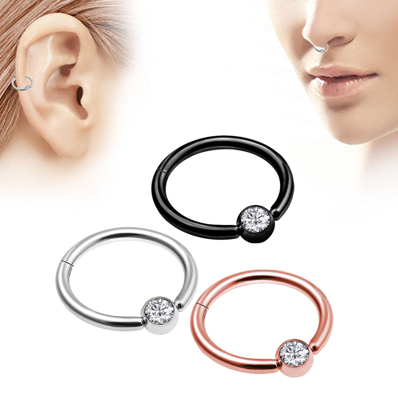 1 peça de piercing de nariz es - Septum Clicker Ring avaliação e preço