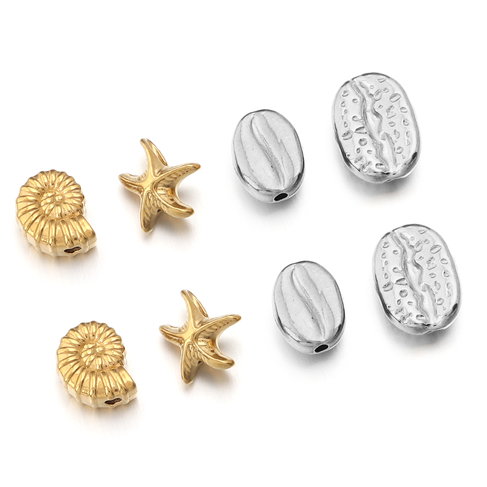 5 peças de contas de aço inoxi - Body Jewelry Beach avaliação e preço