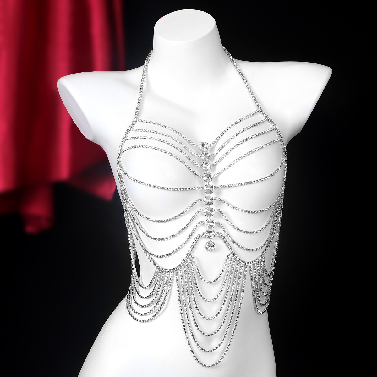 Corrente Peito Strass Stripe T - Body Jewelry Luxury avaliação e preço
