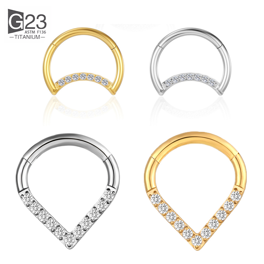 F136 titânio articulado lágrim - Septum Clicker Ring avaliação e preço