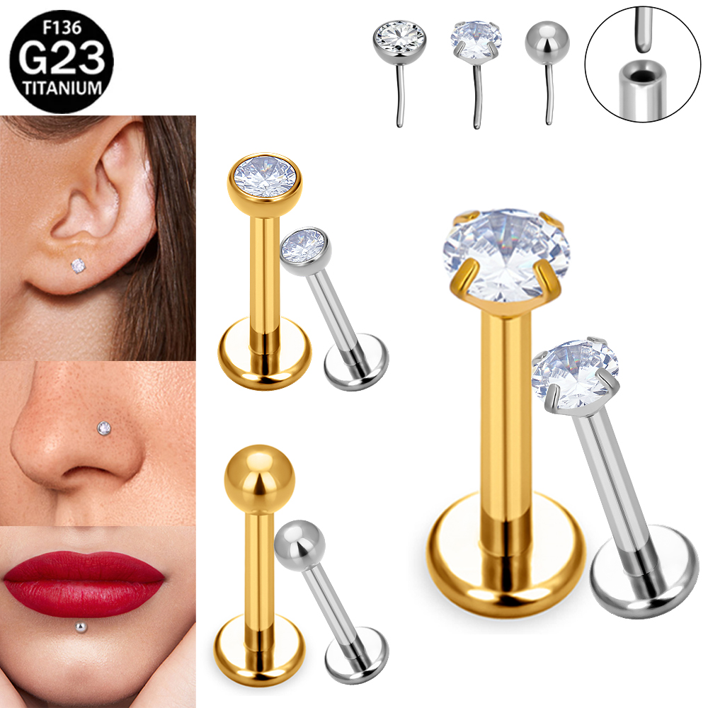 Brinco Labret F136 G23 de Titâ - Body Jewelry Implants avaliação e preço