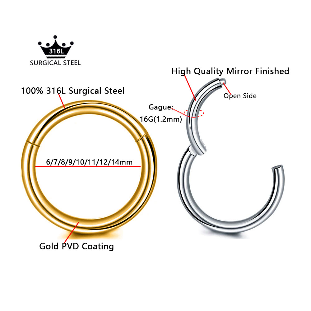 Anéis de nariz com segmento cl - Septum Clicker Ring avaliação e preço