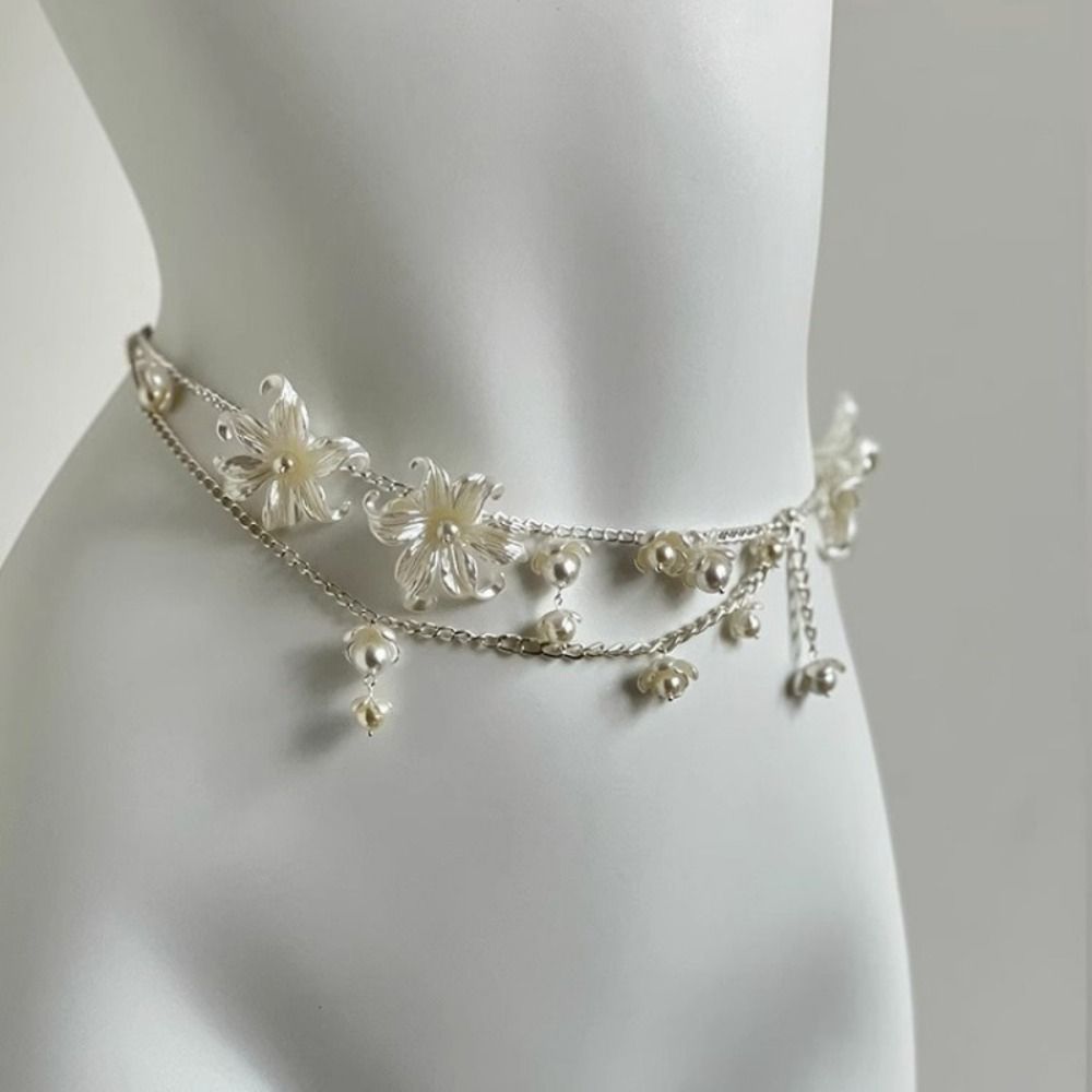 Moda elegante pérola cintura c - Body Jewelry Bulk avaliação e preço
